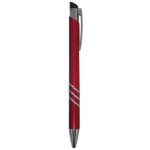 Custom Engraved Ball Point Pen, Red/Silver - Pad Printed