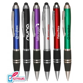 Logo Branded Union Printed - Twistee - Stylus Twist Pen with Rubber Grip