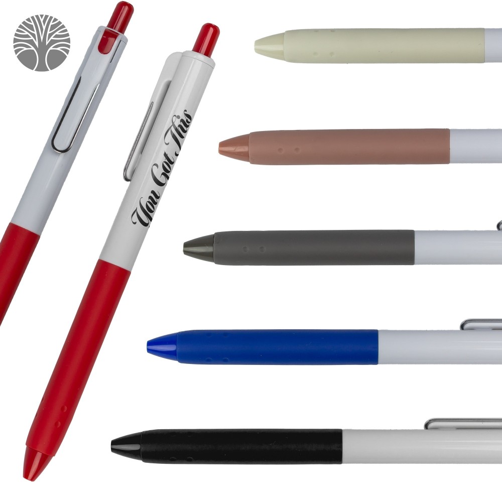 Logo Branded Recycled 2-Tones Pen with Long Soft Grip