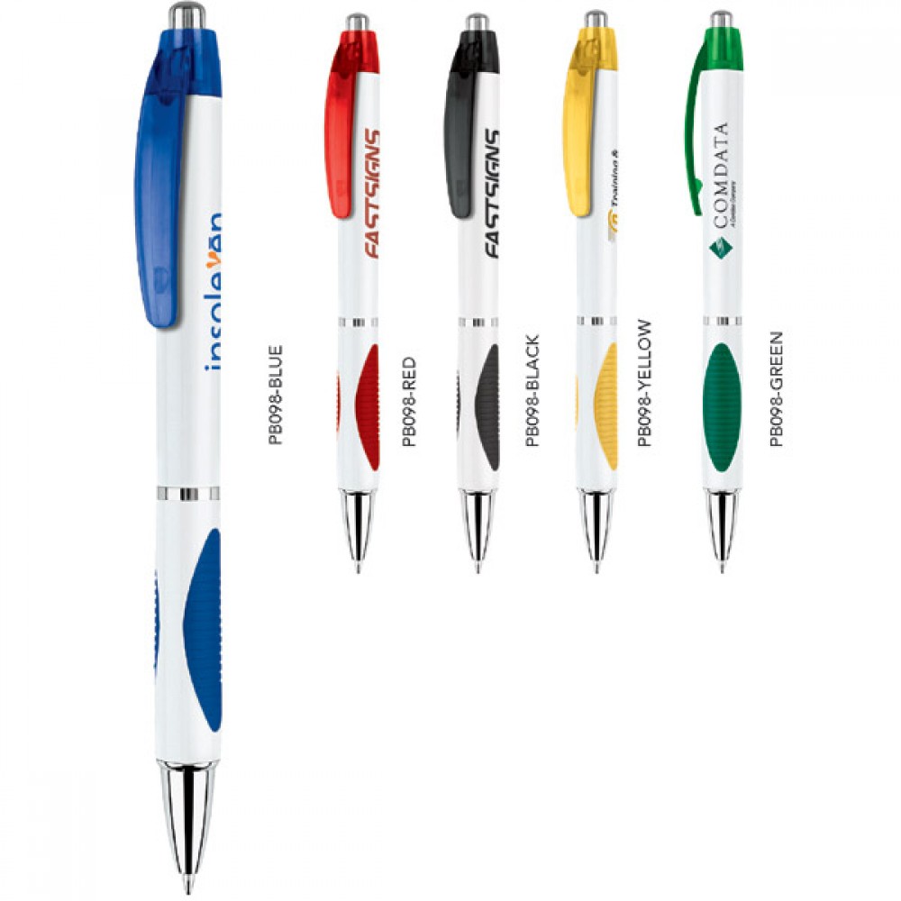 Polymer Ballpoint Pen w/ Color Accent Custom Engraved Polymer Ballpoint Pen w/ Color Accent Custom Engraved
