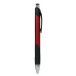 Custom Engraved Ball Point Pen, Red - Rubber Grip - Pad Printed