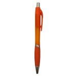 Ball Point Pen, Orange - Orange Rubber Grip - Pad Printed Custom Engraved