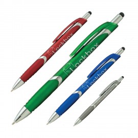Logo Branded Spectrum Metallic with Stylus Plastic Pen (1 Color Imprint)