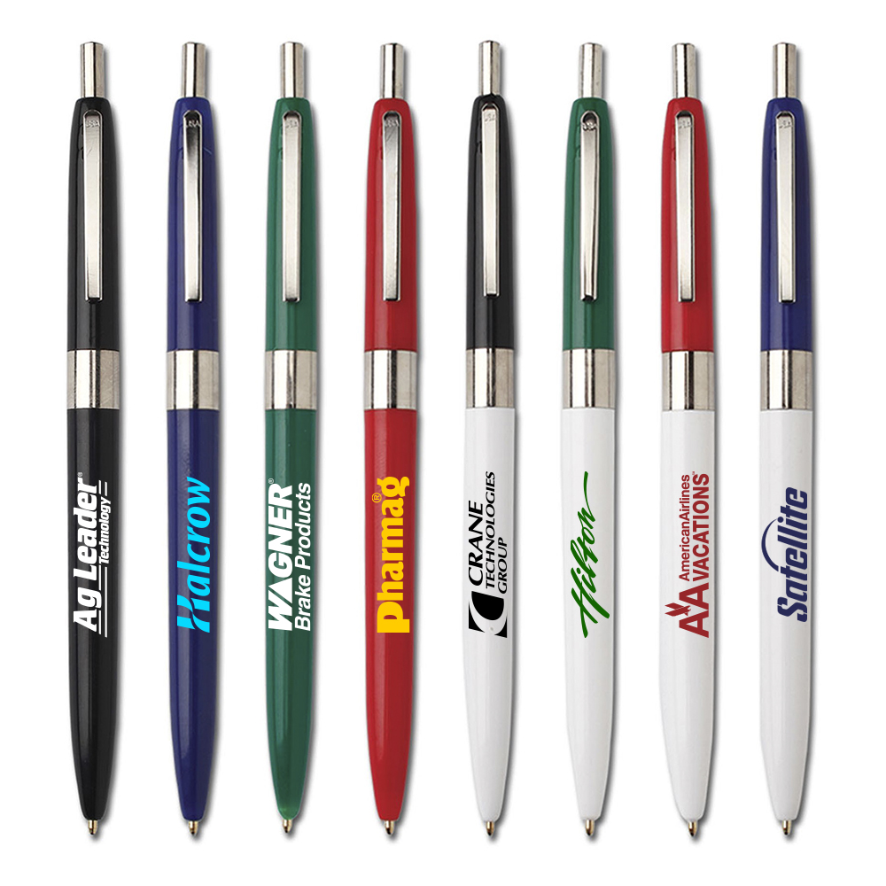 Lyra Chrome Trim Ballpoint Pen Logo Branded