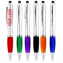 Logo Branded Custom Stylus Pen w/ Rubber Grip  Logo Branded Custom Stylus Pen w/ Rubber Grip