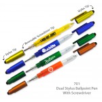 Special Pricing !... Dual Stylus Ballpoint Pen With Screwdriver Tips Custom Imprinted