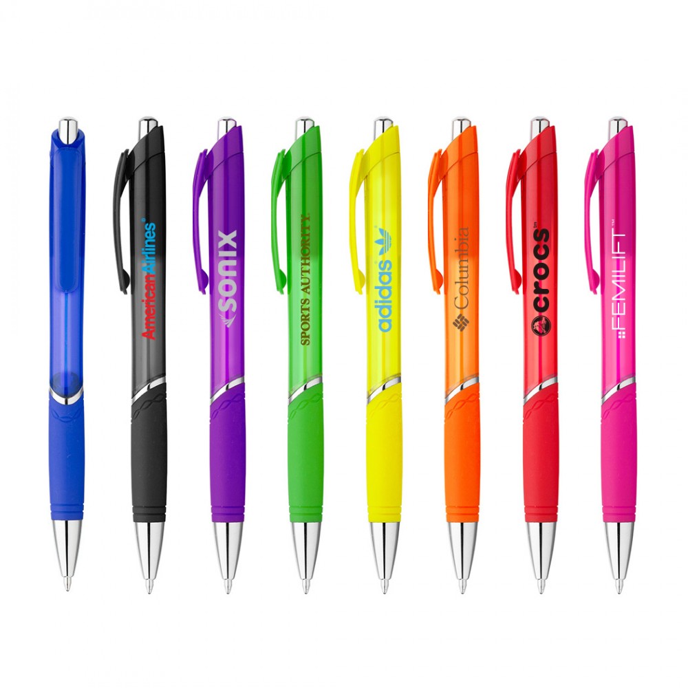 Custom Imprinted Plastic Click Action Blue Ink Ballpoint Pen Custom Imprinted Plastic Click Action Blue Ink Ballpoint Pen