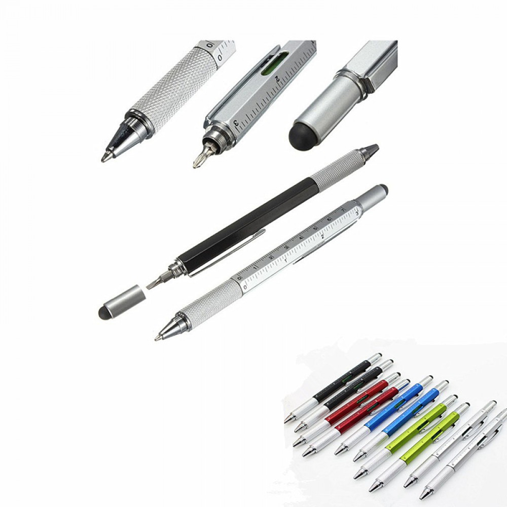 5 In 1 Multi-Function Tool Stylus Ballpoint Pen Custom Engraved 5 In 1 Multi-Function Tool Stylus Ballpoint Pen Custom Engraved
