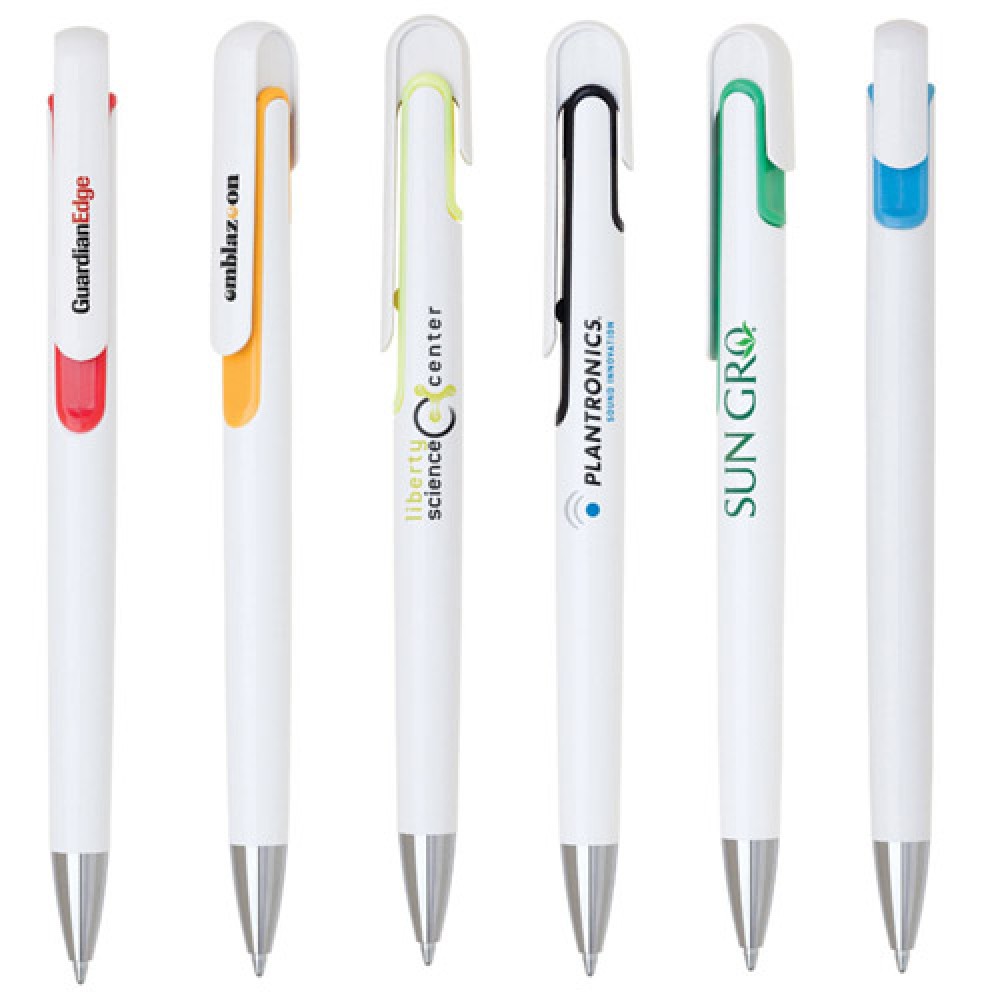 Custom Imprinted Polymer Click Action Ballpoint Pen w/ Chrome Accents Custom Imprinted Polymer Click Action Ballpoint Pen w/ Chrome Accents
