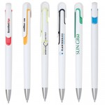 Custom Imprinted Polymer Click Action Ballpoint Pen w/ Chrome Accents