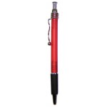Ball Point Pen, Red - Black Rubber Grip - Pad Printed Custom Engraved