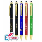 Colored "Wilson" Stylus Twist Pen w/ Gold Trim Custom Imprinted