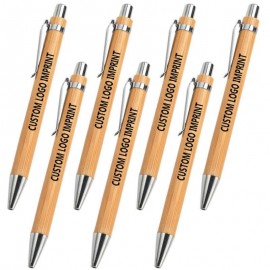 Logo Branded Bamboo Pen w/Clip