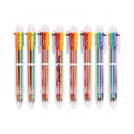 Custom Imprinted 6-In-1 Multicolor Transparent Barrel Ballpoint Pen  Custom Imprinted 6-In-1 Multicolor Transparent Barrel Ballpoint Pen