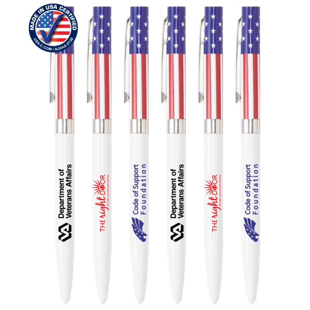 USA made Patriotic Twister Deluxe Pen W/ Stars And Stripes Cap Custom Imprinted USA made Patriotic Twister Deluxe Pen W/ Stars And Stripes Cap Custom Imprinted
