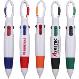 Logo Branded 4 Colors Carabiner Pen