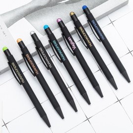 Custom Engraved Creative Metal Ballpoint Click Pen W/Colorful Stylus  Custom Engraved Creative Metal Ballpoint Click Pen W/Colorful Stylus