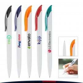 Custom Engraved Corey Full Color White Plastic Pens