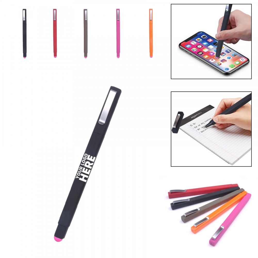 Printed Ambassador Square Ballpoint Stylus Pens Logo Branded