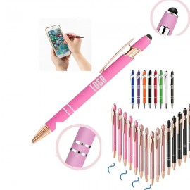 Custom Imprinted Pink Pen With Soft Rubberized Grip