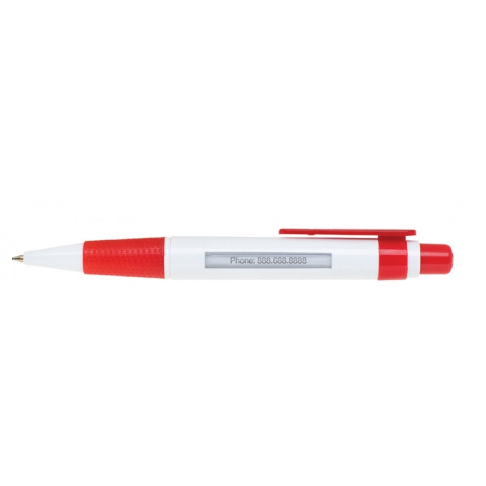 Plantagenet-112 Click Action Ballpoint Pen w/Message Window Custom Imprinted Plantagenet-112 Click Action Ballpoint Pen w/Message Window Custom Imprinted