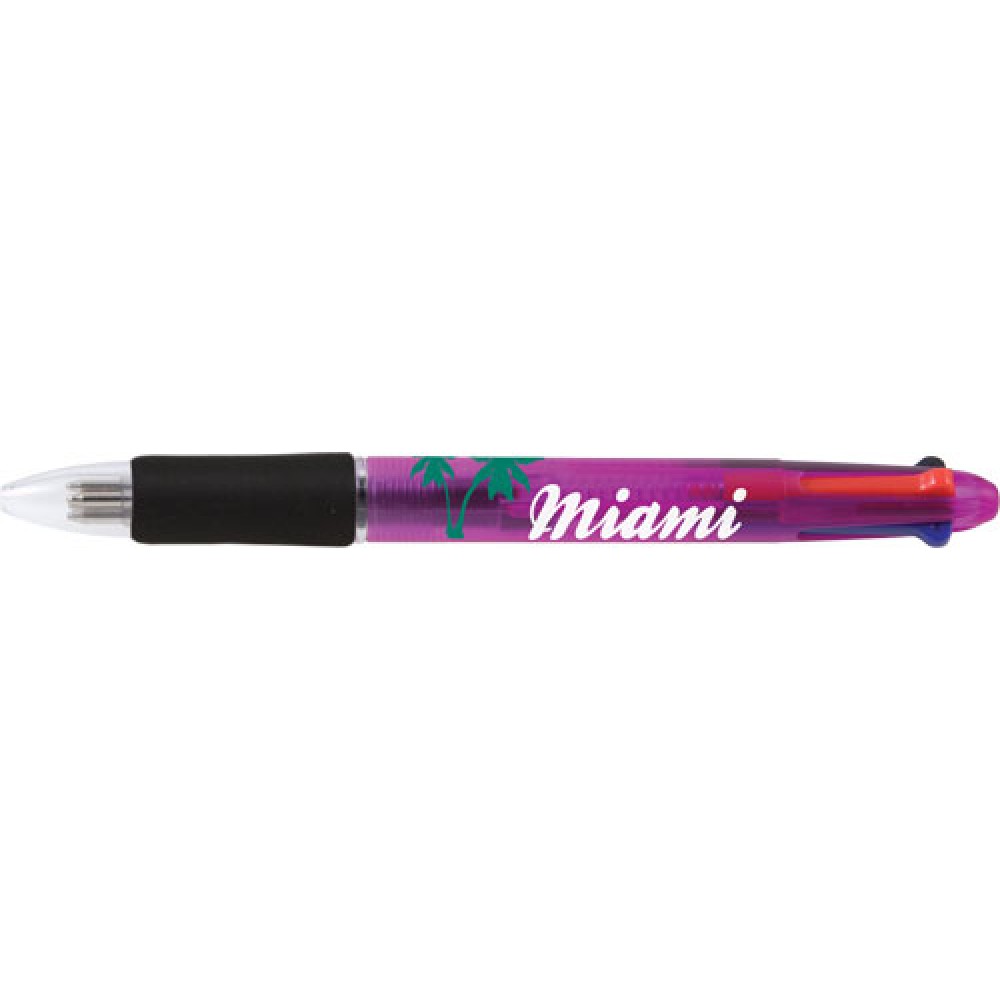 Custom Engraved Purple Click Down Pen with Black Grip