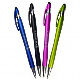 Matte Finish European Design Ballpoint Pen w/Stylus Logo Branded  Matte Finish European Design Ballpoint Pen w/Stylus Logo Branded
