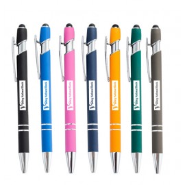 Custom Ballpoint Pen with Stylus Tip(12 Colors available) Logo Branded  Custom Ballpoint Pen with Stylus Tip(12 Colors available) Logo Branded