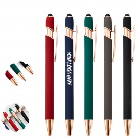 Logo Branded Rose Gold Accent Stylus Pen  Logo Branded Rose Gold Accent Stylus Pen