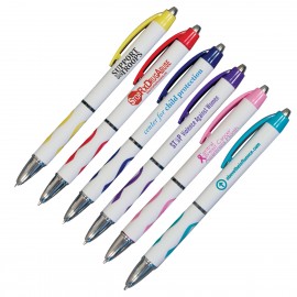 Custom Engraved Awareness Pen w/Ribbed Rubber Grip (Spot Color)