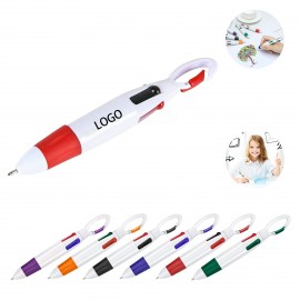 Logo Branded Four Color Ballpoint Pen With Carabiner