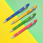 Logo Branded Metal Ballpoint Pen With Color Stylus Tip