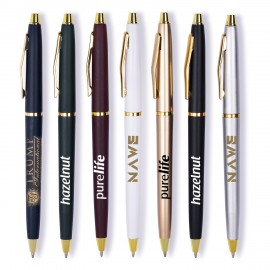 Custom Imprinted Lodger Twist Pen - Gold Accents