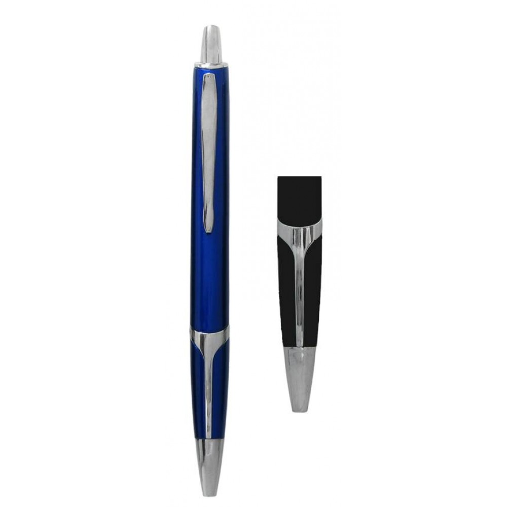 Ball Point Pen, Blue - Pad Printed Custom Engraved Ball Point Pen, Blue - Pad Printed Custom Engraved