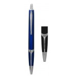 Ball Point Pen, Blue - Pad Printed Custom Engraved