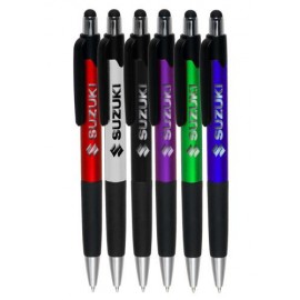 Plastic Pen with Touch Screen Stylus Logo Branded