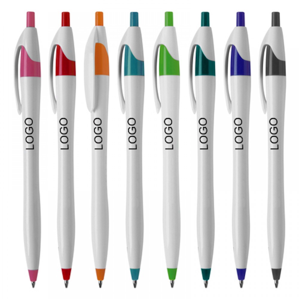 Click Action Plastic Ballpoint Pen Logo Branded Click Action Plastic Ballpoint Pen Logo Branded
