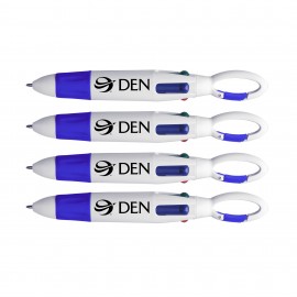 4 Color Pen w/Carabiner Custom Imprinted