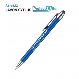 Custom Imprinted Lavon Stylus Chrome Anti-Bacterial Pen