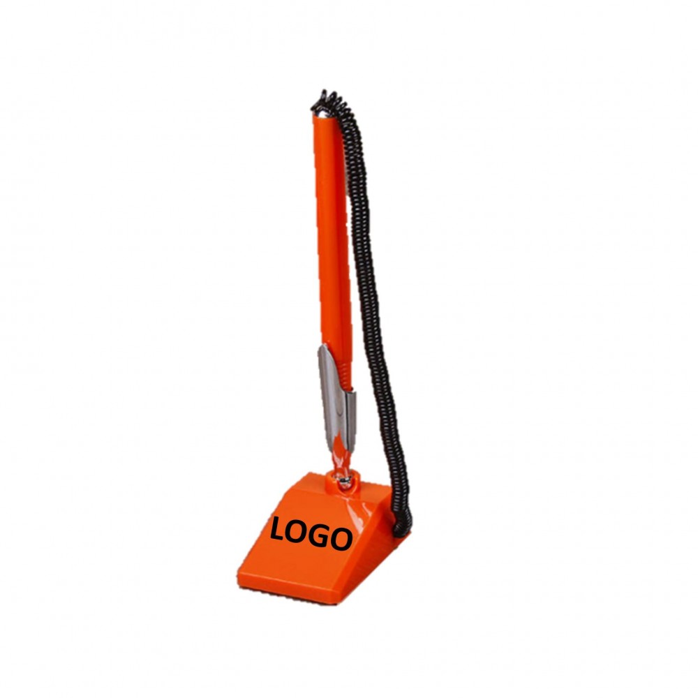 Advertising Desktop Pen With Secure Cord Logo Branded