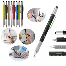 6 In 1 Multitool Tech Tool Metal Pen Custom Imprinted