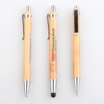 Bamboo Ballpoint Pen w/Stylus Custom Engraved