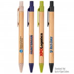 The Albury Bamboo Wheat Straw Click-Action Ballpoint Pen Custom Imprinted