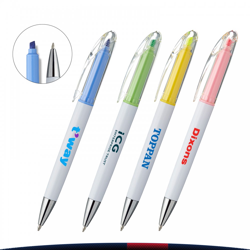 Jazeo 2in1 Ball Point Pen with Highlighter Custom Imprinted