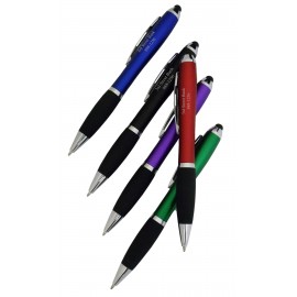 Logo Branded Stylus Pen w/Rubber Grip  Logo Branded Stylus Pen w/Rubber Grip