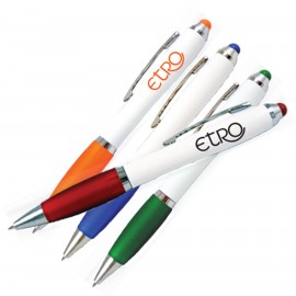 White PDA Stylus Pen W/Matching Colored Grips & Nibs Logo Branded
