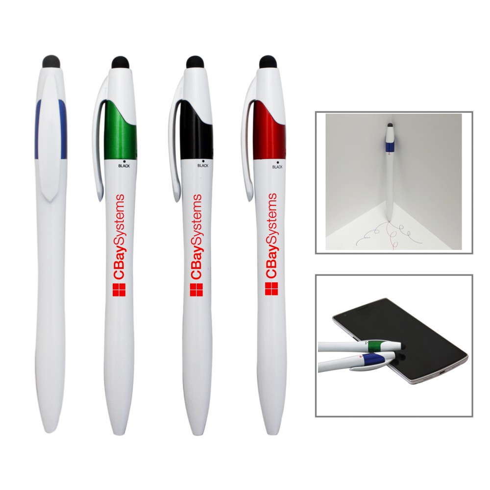Custom Imprinted Three color stylus pen Custom Imprinted Three color stylus pen