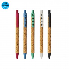 Logo Branded Eco Friendly Cork and Wheat Straw Pen