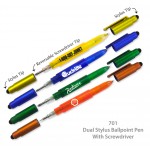 Logo Branded Dual Stylus Ballpoint Pen With Screwdriver Tips