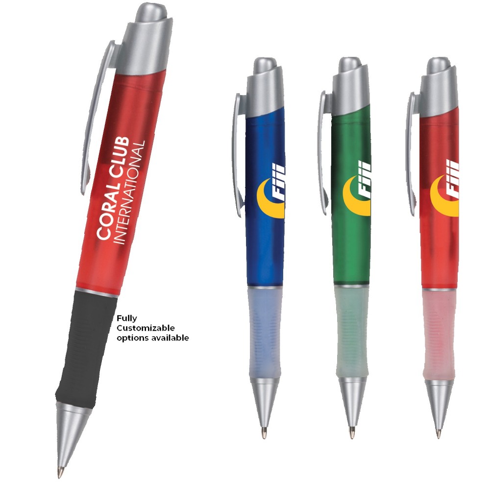 Translucent Gripper Pen Logo Branded Translucent Gripper Pen Logo Branded